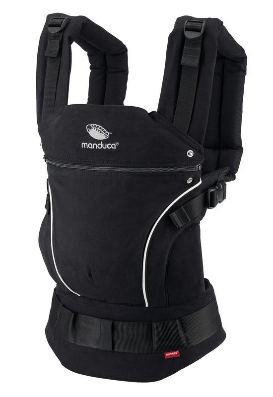manduca First Pure Cotton carrier - NightBlack & FREE Size It Black (valued at rrp$24.95)
